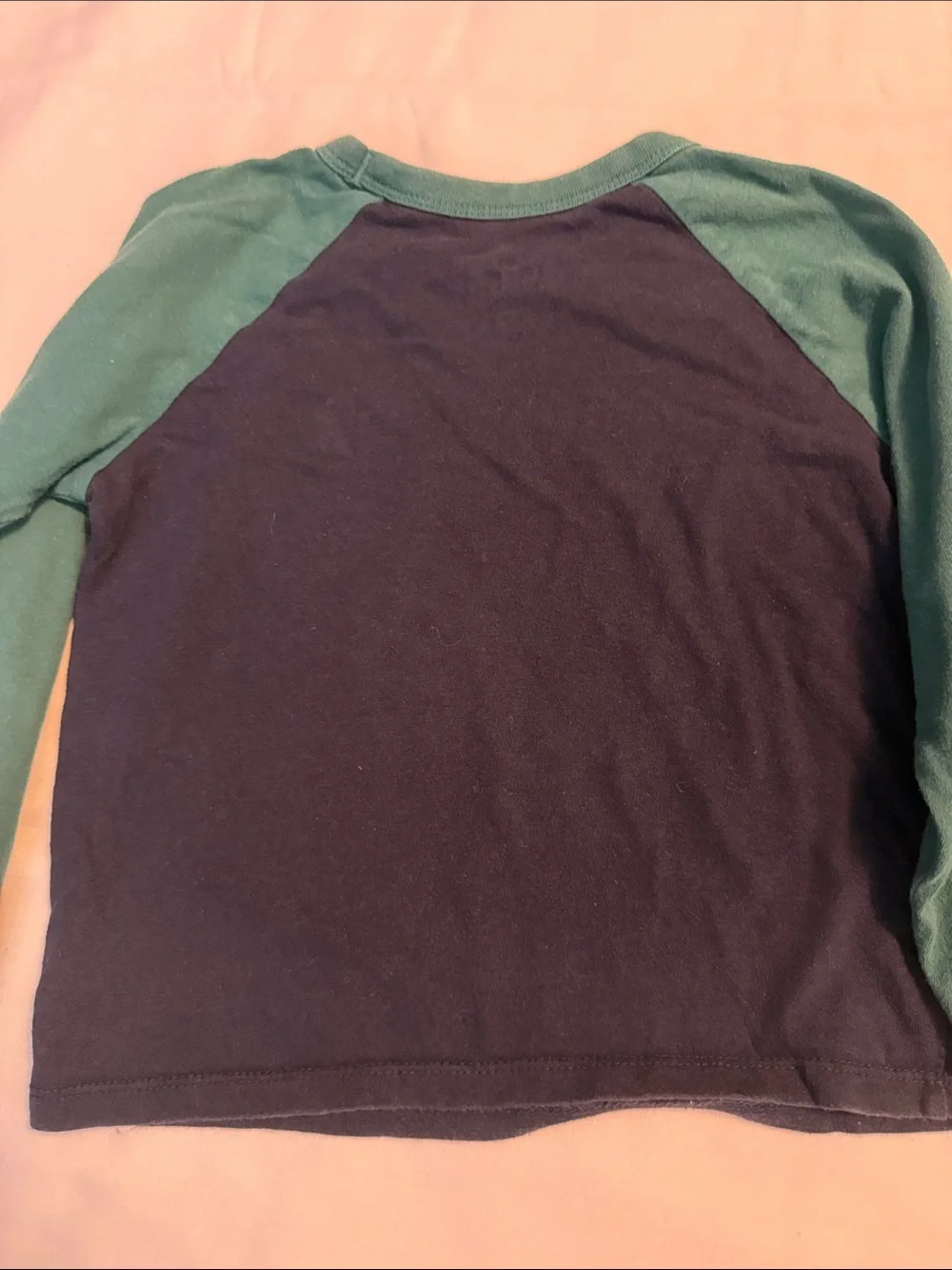 GAP Navy & Green Raglan Long-Sleeve Tee with Teddy Patch